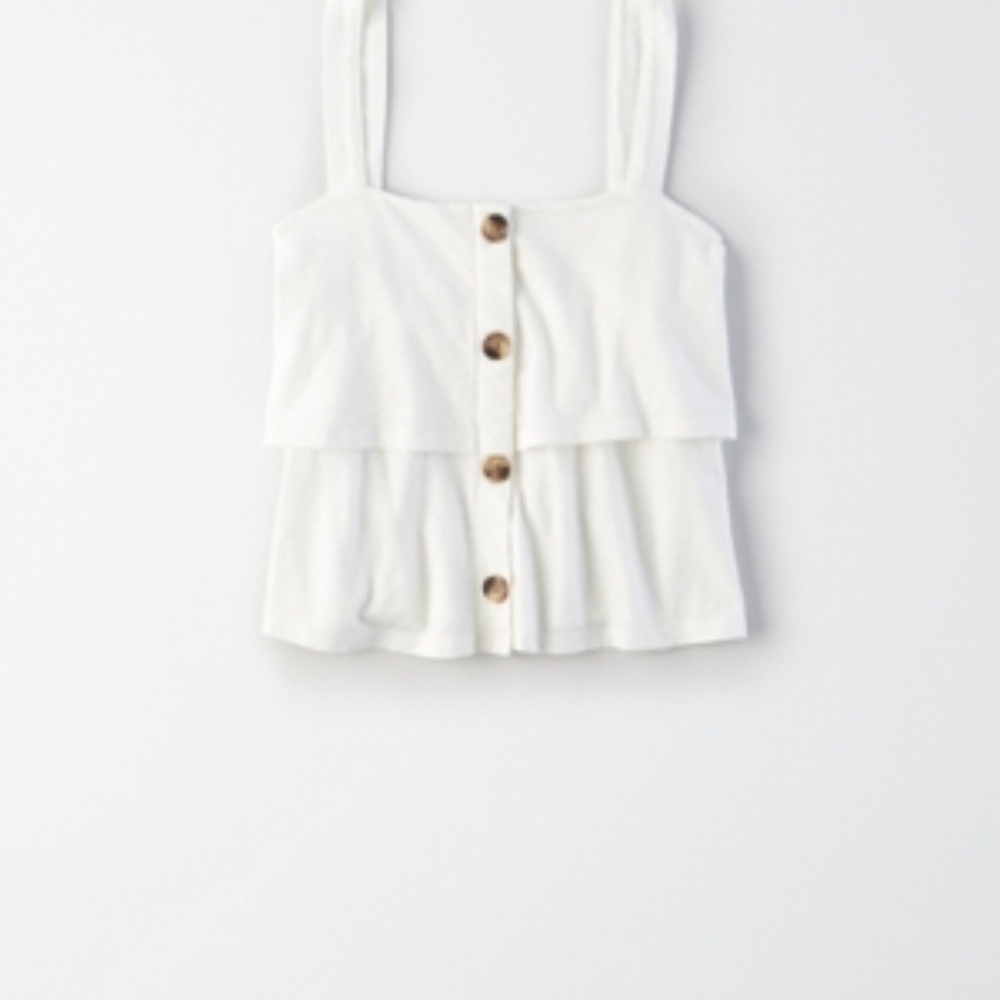 AE Button Front Tank Top